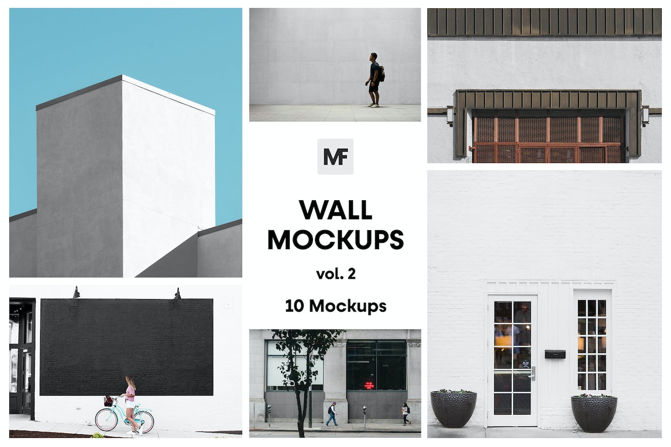 高品质的少见稀有的墙面墙体广告VI设计样机展示模型mockups