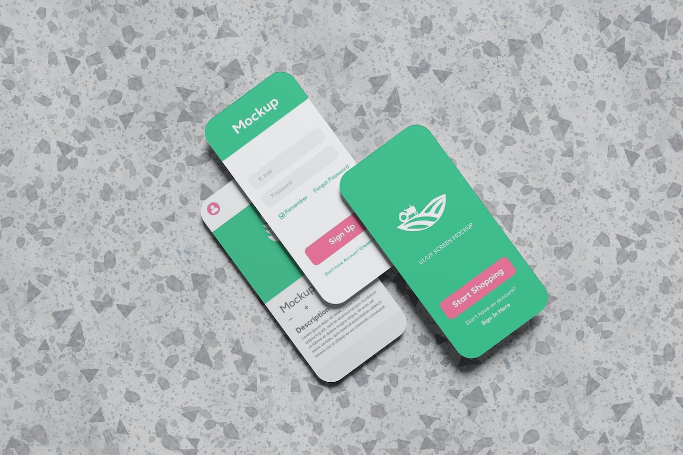 UI/UX 应用程序演示 – 手机样机 (PSD,JPG)