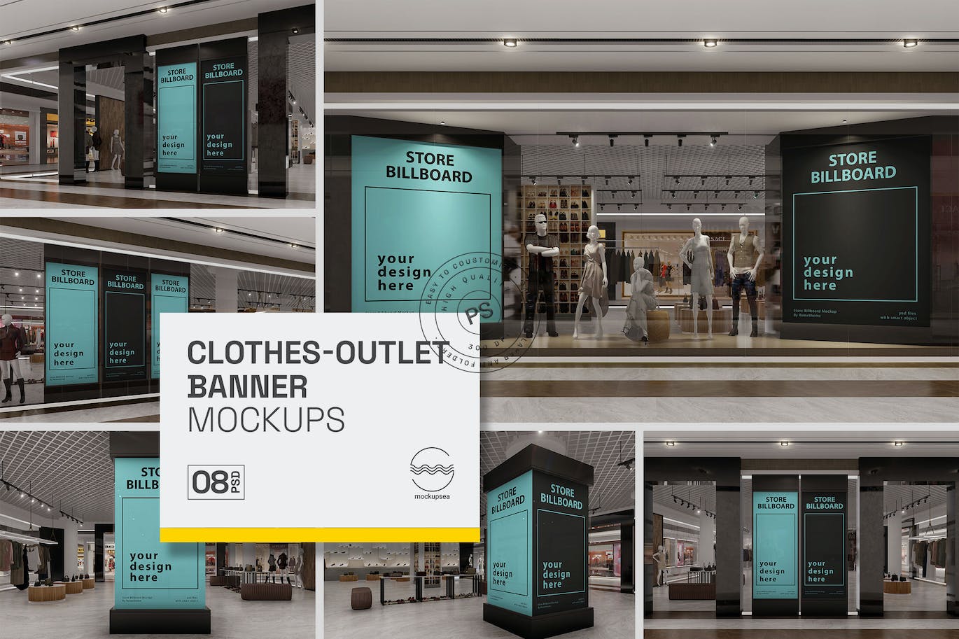 服装专卖店横幅 vol.01 – 样机模板 VR（PSD）