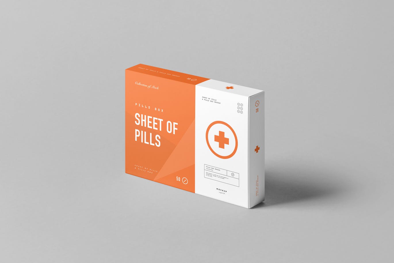 逼真的高品质高端药盒包装VI样机展示模型mockups