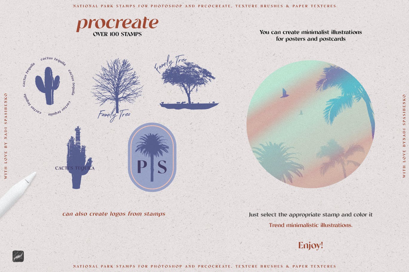 国家公园图案procreator笔刷 (BRUSHSET)