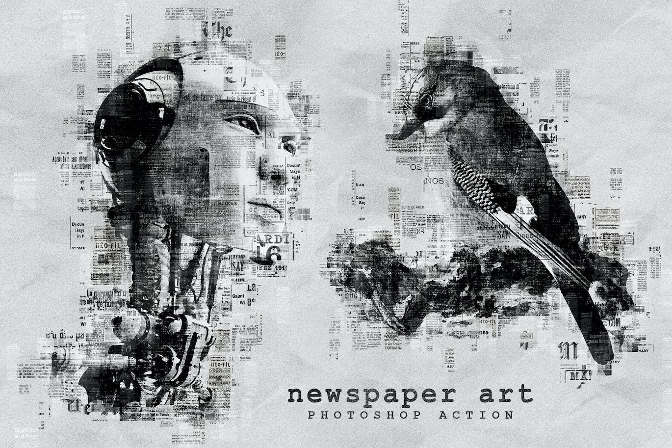 报纸艺术 Photoshop 动作 (ABR,ATN,PAT)