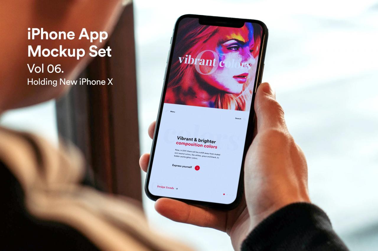 APP设计展示手持手机iPhone样机下载[PSD]