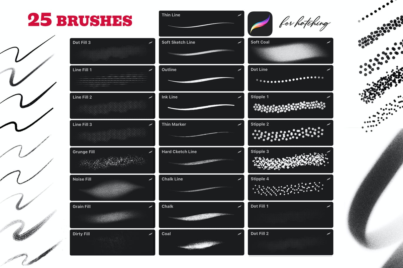 基础草图procreate笔刷 (BRUSHSET)