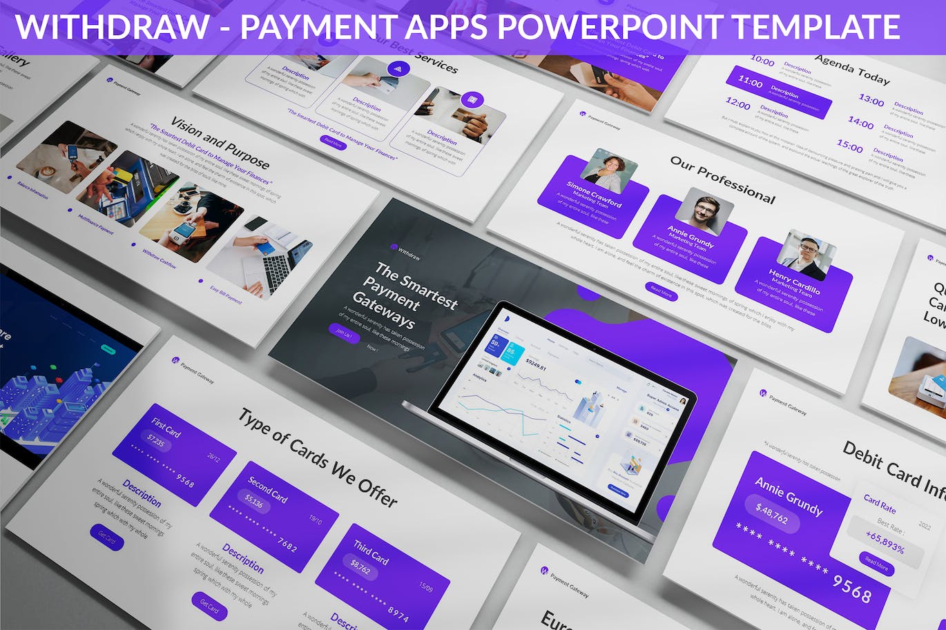 高品质的多用途支付应用APP介绍powerpoint幻灯片演示模板（pptx）