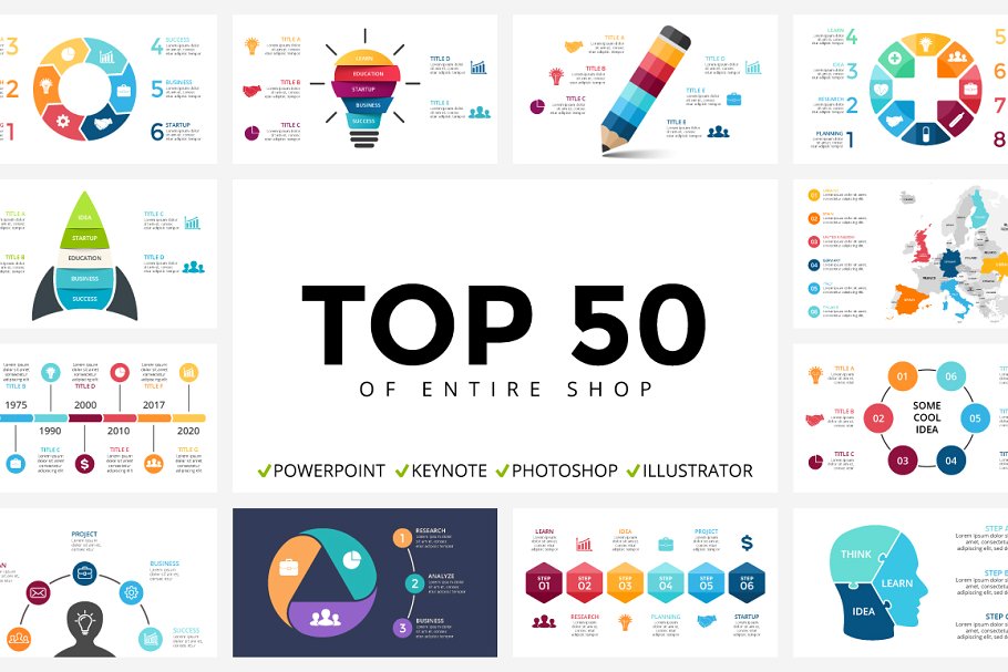 PPT信息图表 Infographics – Shop Best Sellers