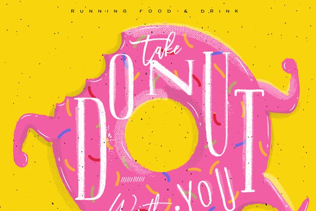 时尚的食品饮料图形 Running Food & Drink