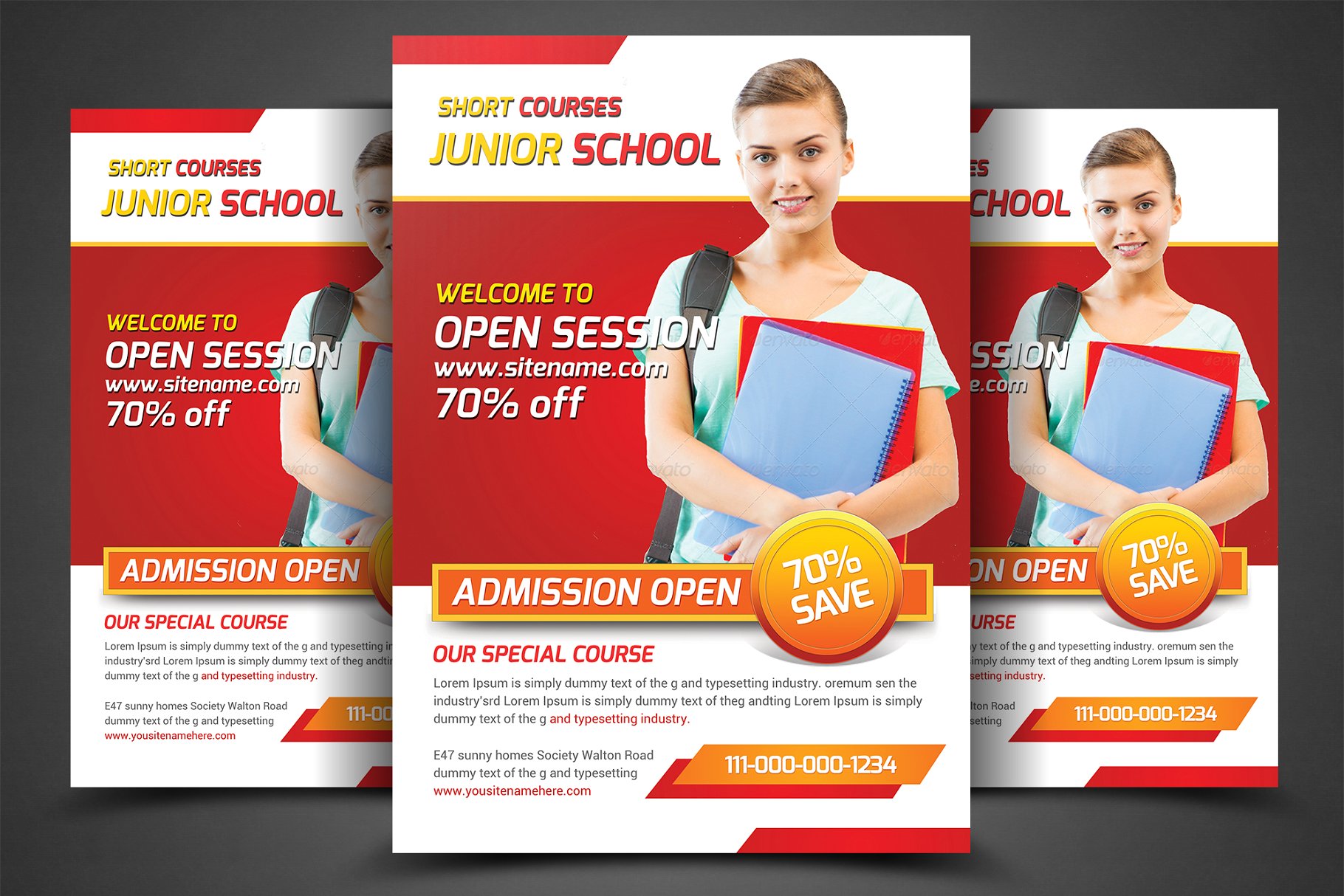 学习教育海报传单模板 School Education Flyers Template