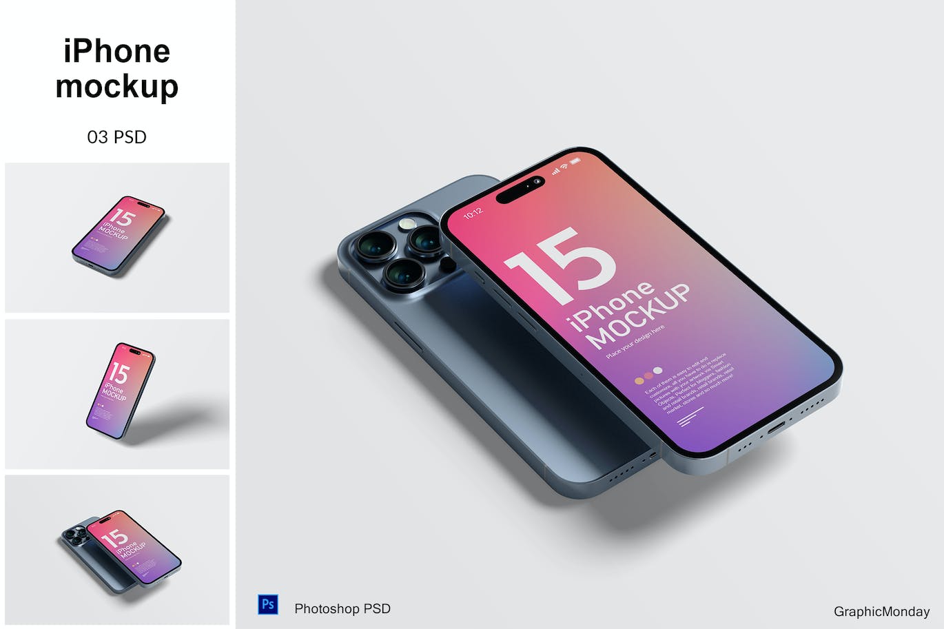iPhone 手机样机 (PSD,JPG,PDF)