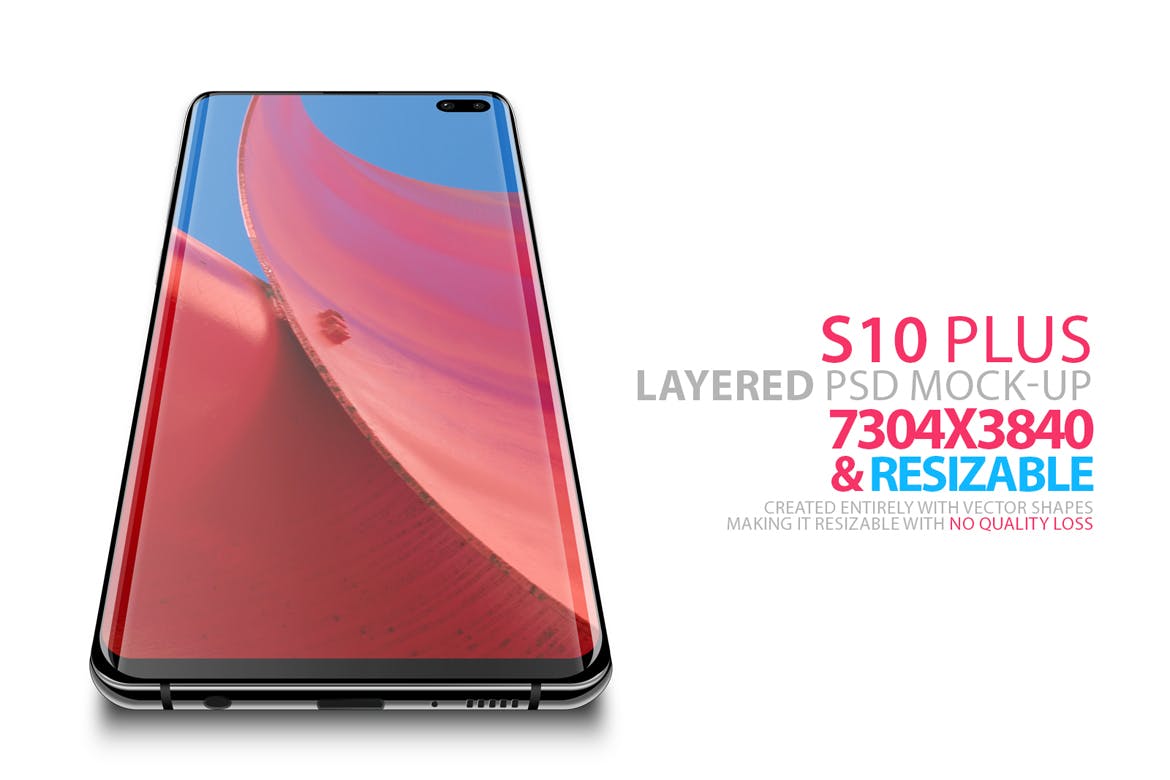 分层三星S10 Plus PSD UI 样机展示模型mockups
