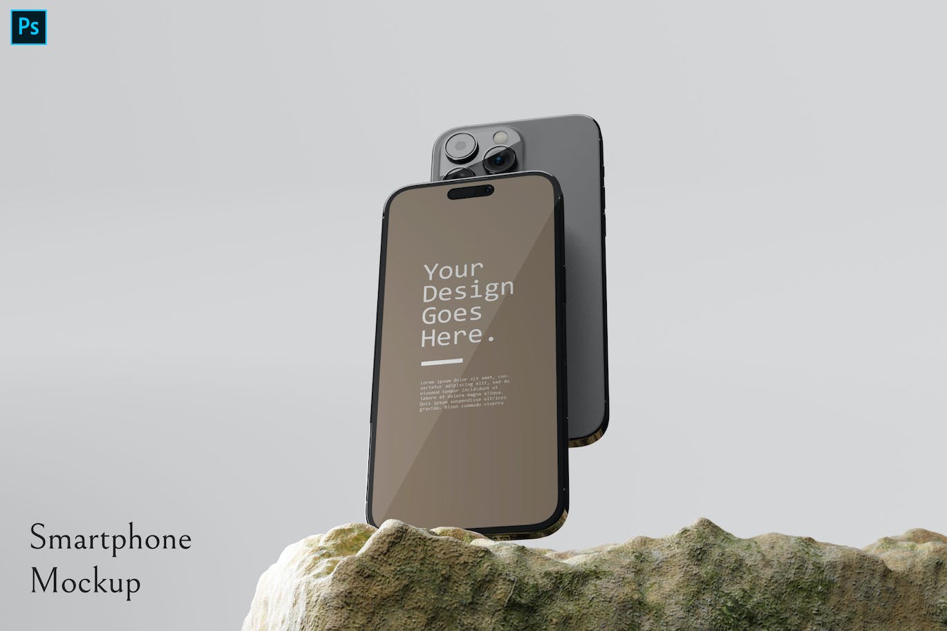 iPhone14 Pro智能手机实物UI展示样机模板 (PSD,PDF)