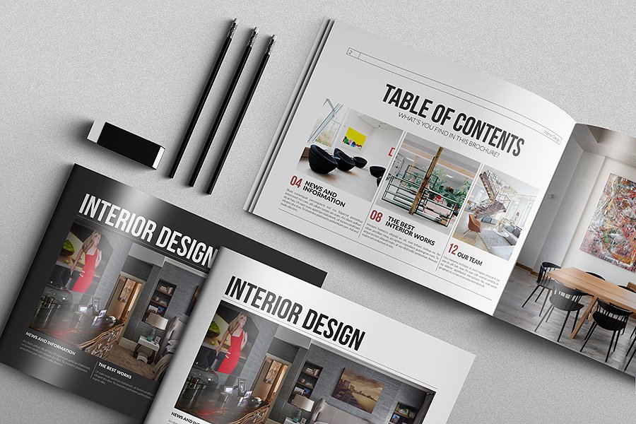室内设计画册模板 Interior Design Brochure
