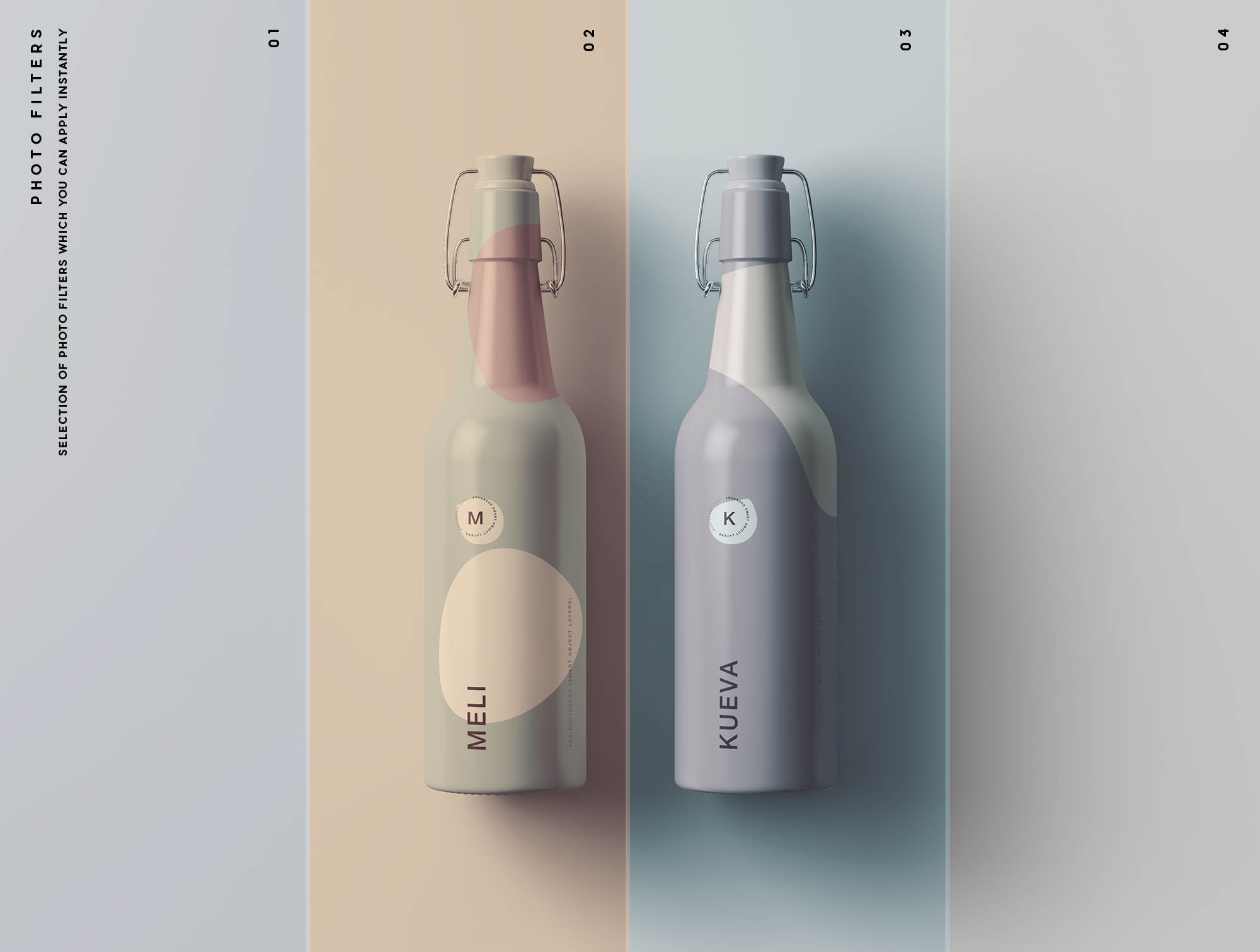 高品质的少见西游马特钳酒瓶包装设计VI样机展示模型mockups