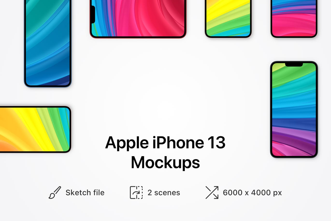 新款苹果iPhone13 产品样机(SKETCH)