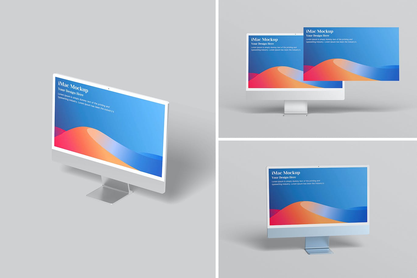 iMac 电脑屏幕样机 (PSD,PDF)