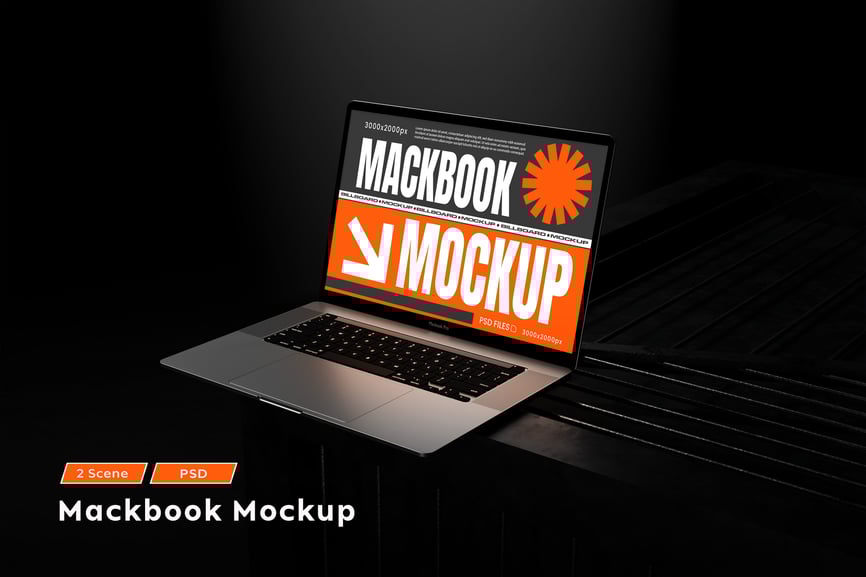 MacBook Pro电脑模型样机 (PSD)