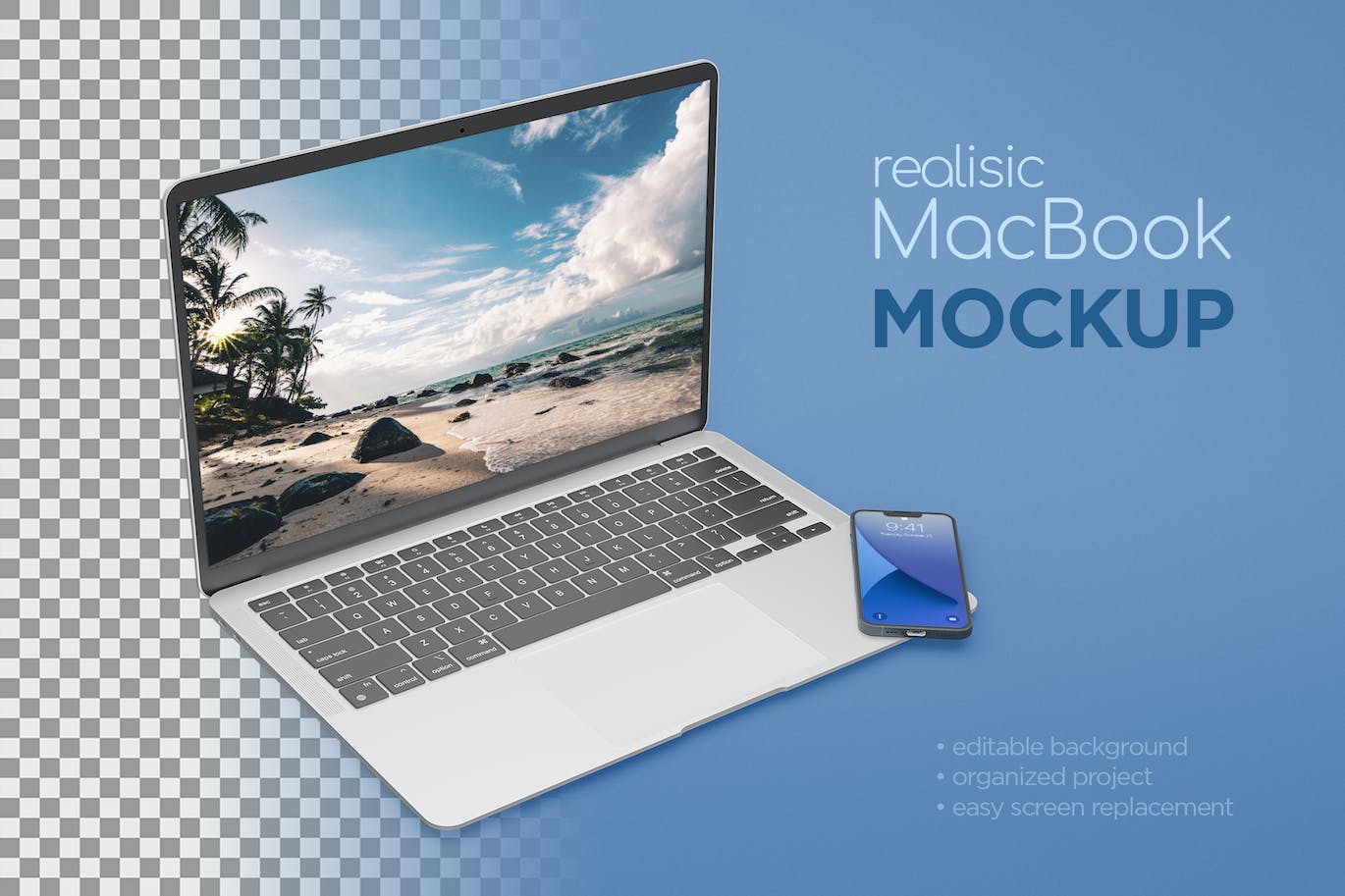 逼真的 MacBook 和 Iphone 样机（PSD） (PSD)