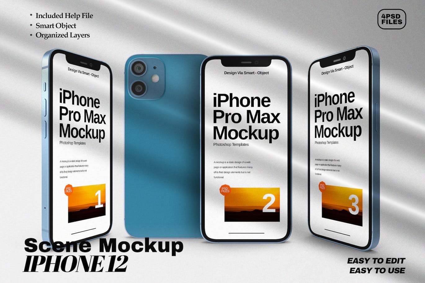 iPhone 12 场景样机 (PSD)