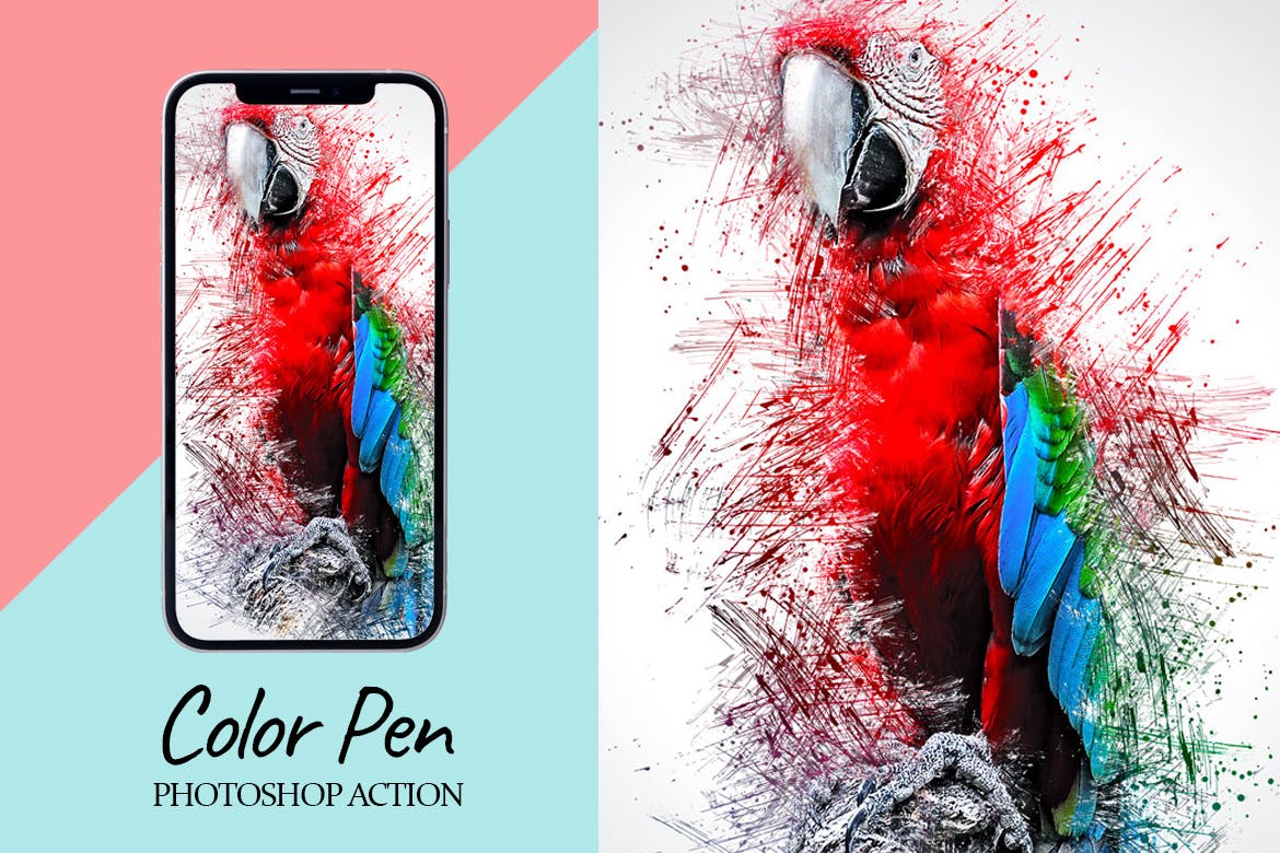 彩色笔 Photoshop 动作（ABR,ATN,PAT）