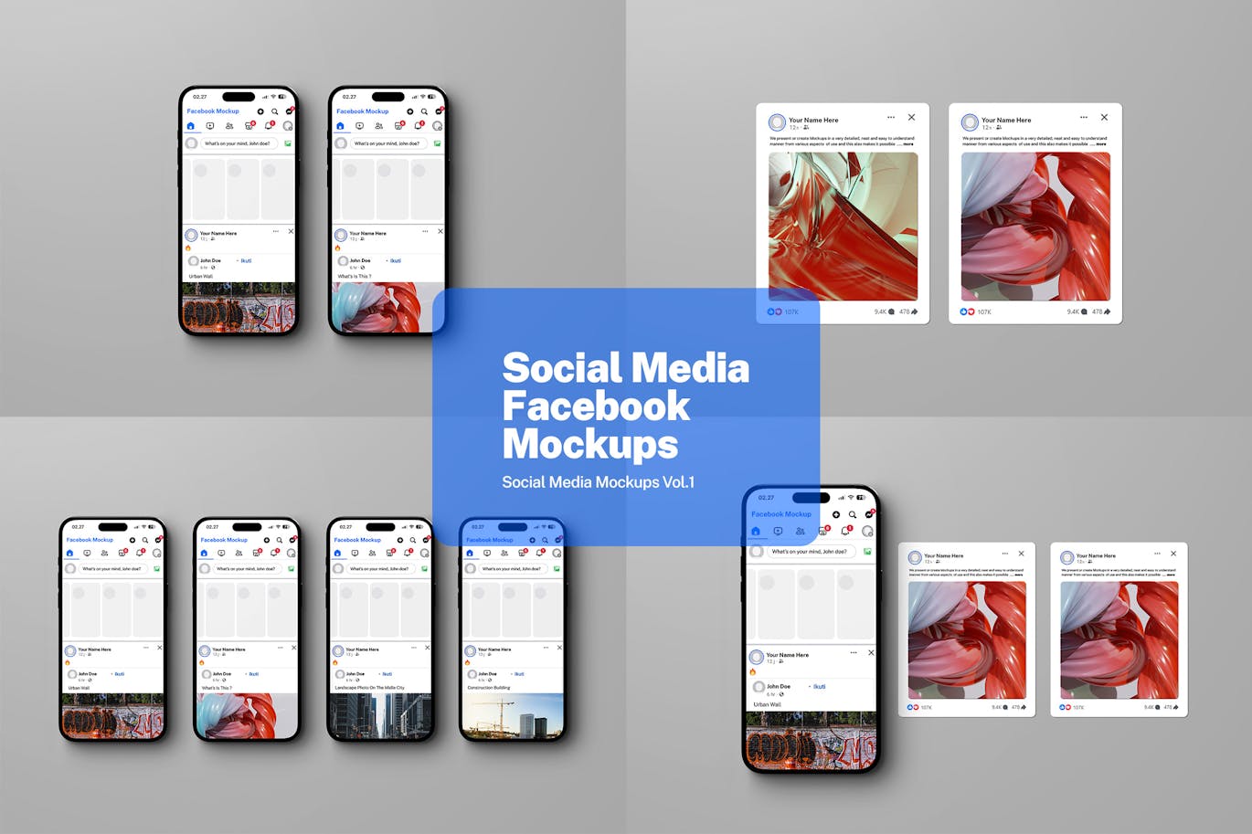 Facebook UI手机样机 (PSD)
