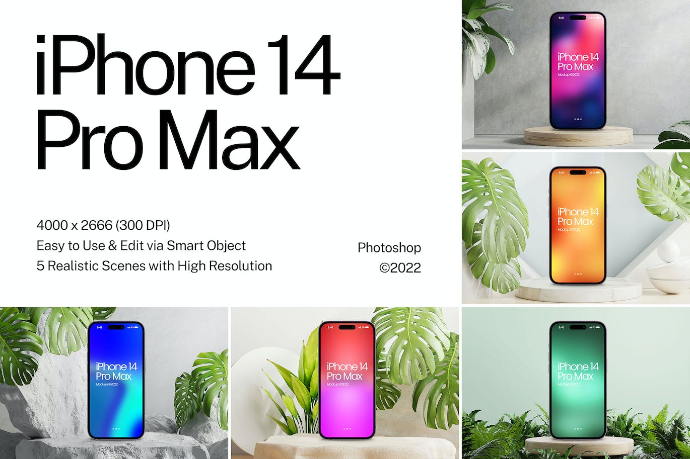 高品质的iPhone 14 Pro Max APP UI样机展示模型mockups