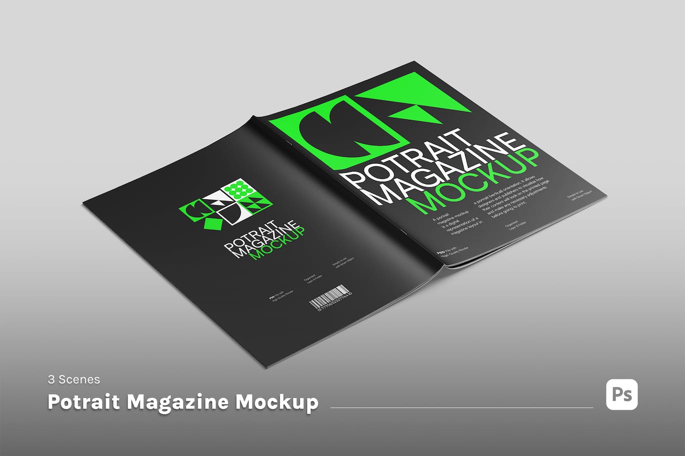 时尚高端高品质的骑马钉宣传画册设计VI样机展示模型mockups