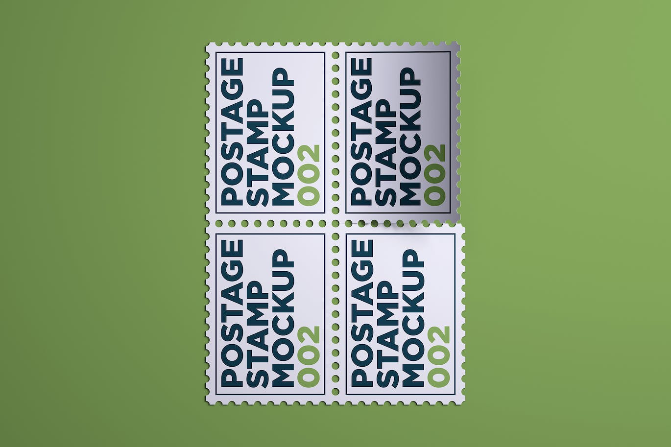 高品质的邮票设计VI样机展示模型mockups
