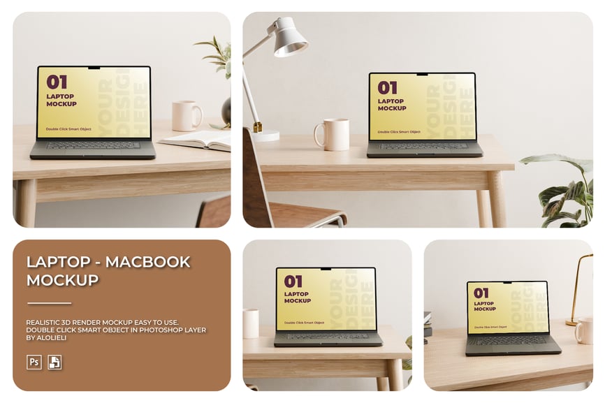 Macbook – 电脑样机 (PSD)