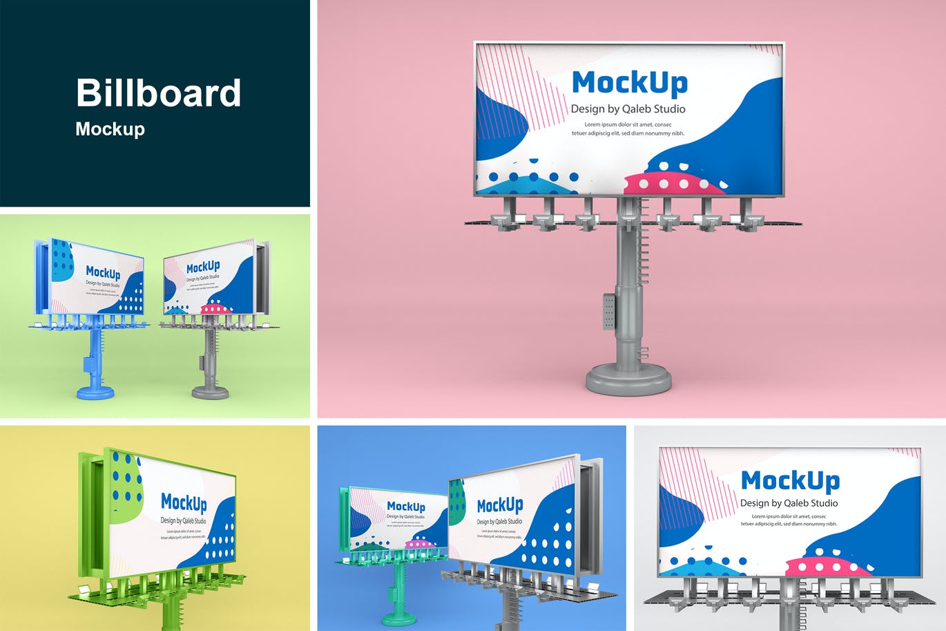 时尚高端房地产户外广告户外大牌户外高炮设计VI样机展示模型mockups