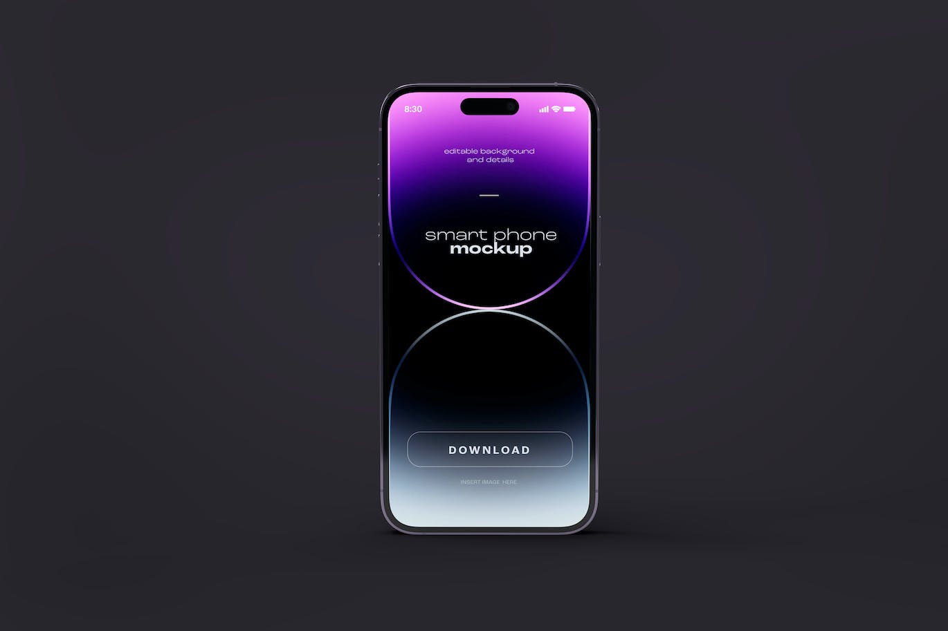 深色iPhone 14 Pro苹果手机样机 (PSD)