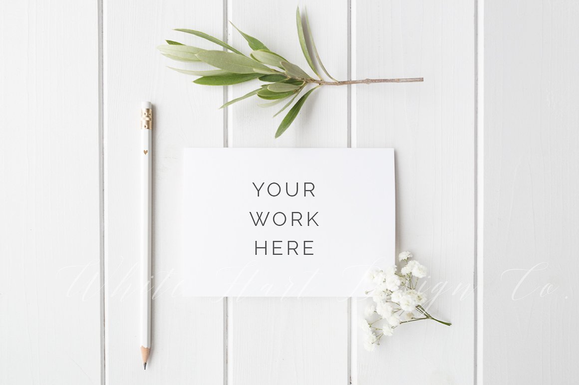 婚礼卡片样机模型 Styled stock photo – A6 wedding card