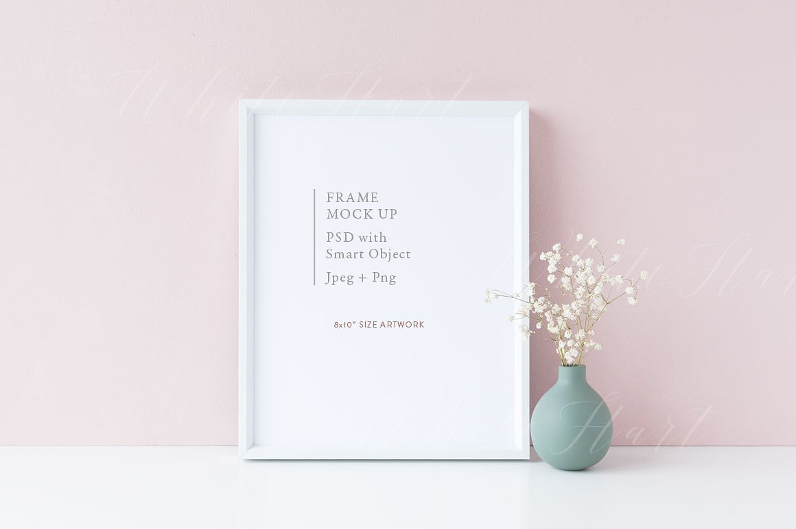 简约白色画框样机 White 8×10″ frame mock up
