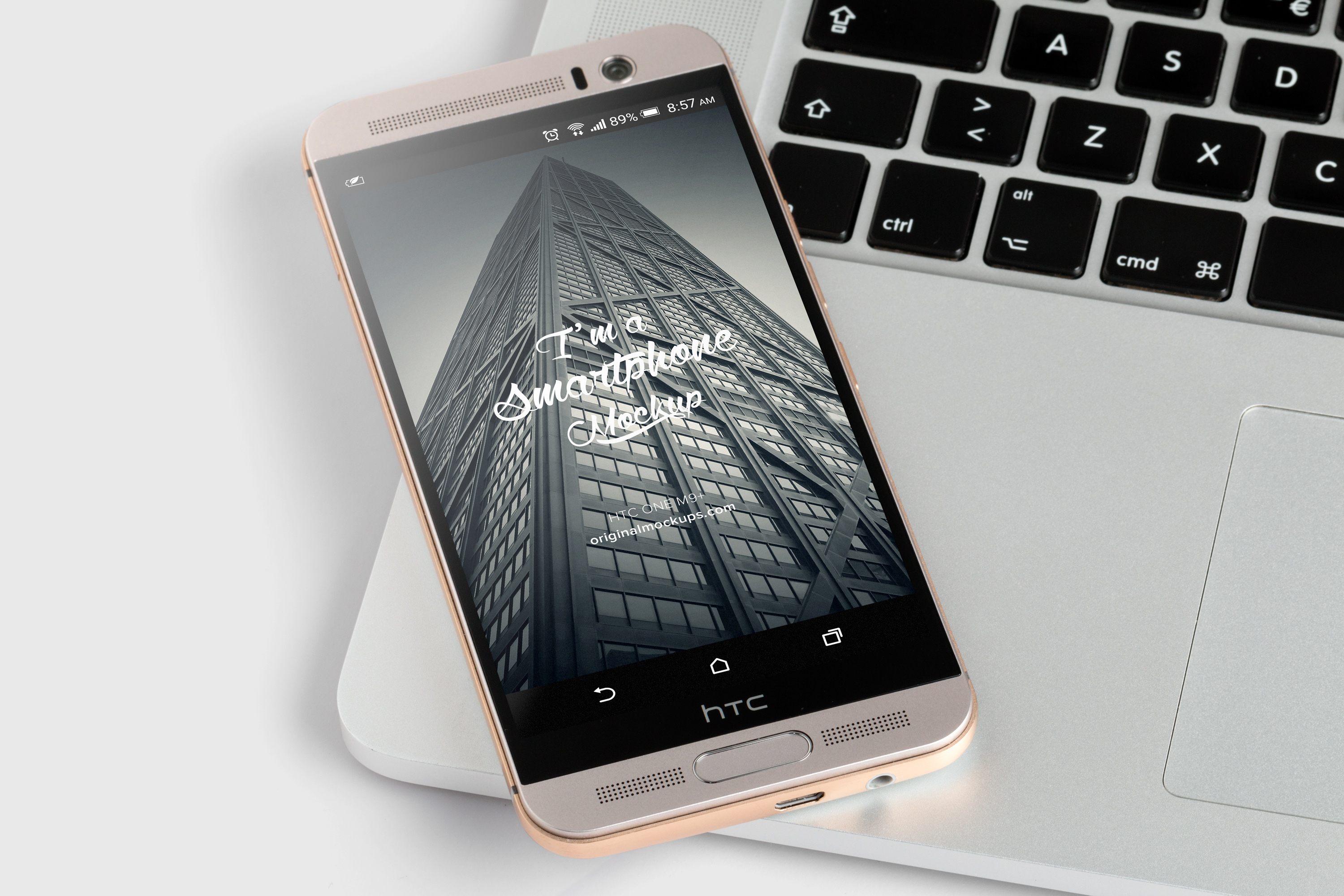 安卓手机样机素材 HTC One M9+ PSD Mockup 02