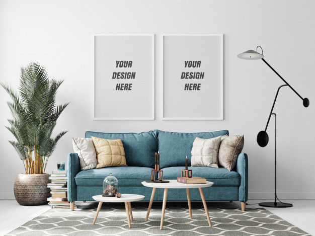 室内客厅框架展示样机[PSD]