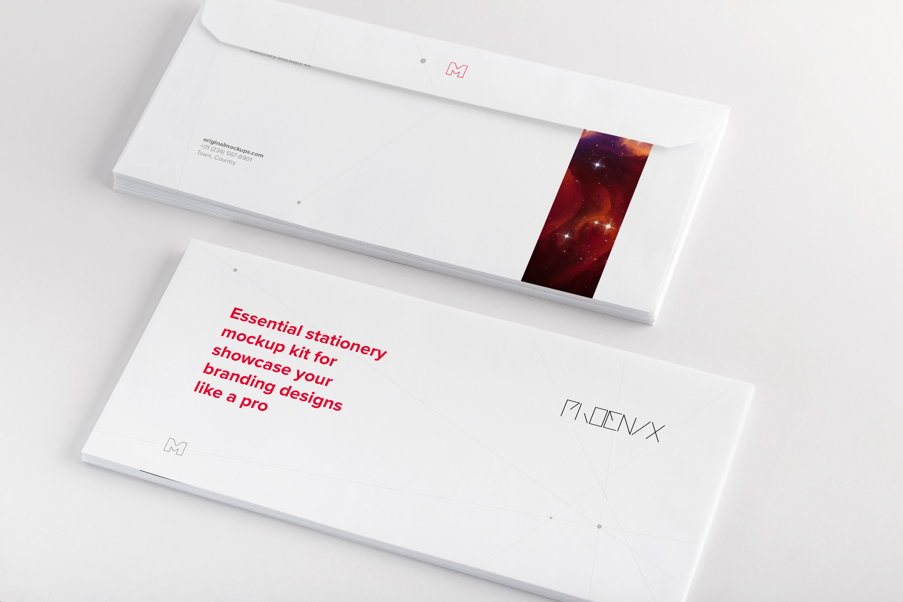 信封设计样机素材 Letterhead Envelope Mockup 02
