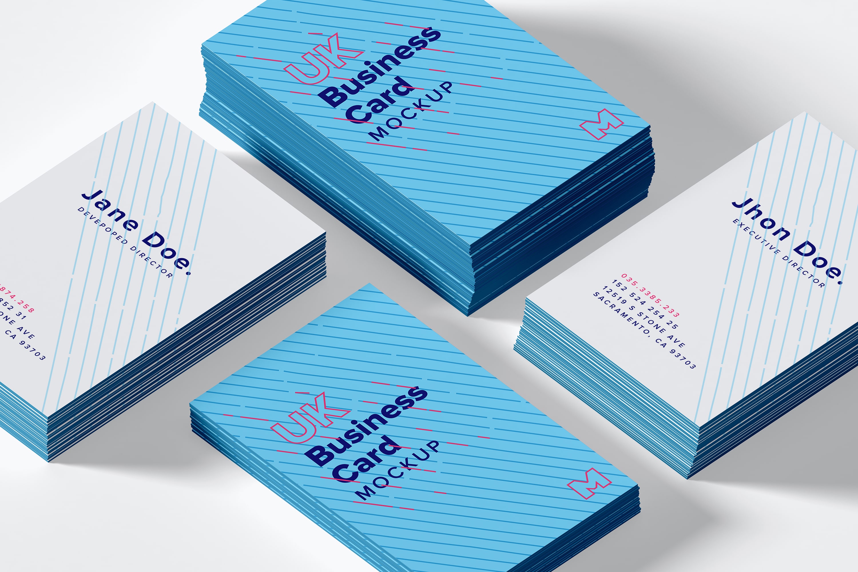 英国商业名片样机素材 UK Business Cards Mockup 07