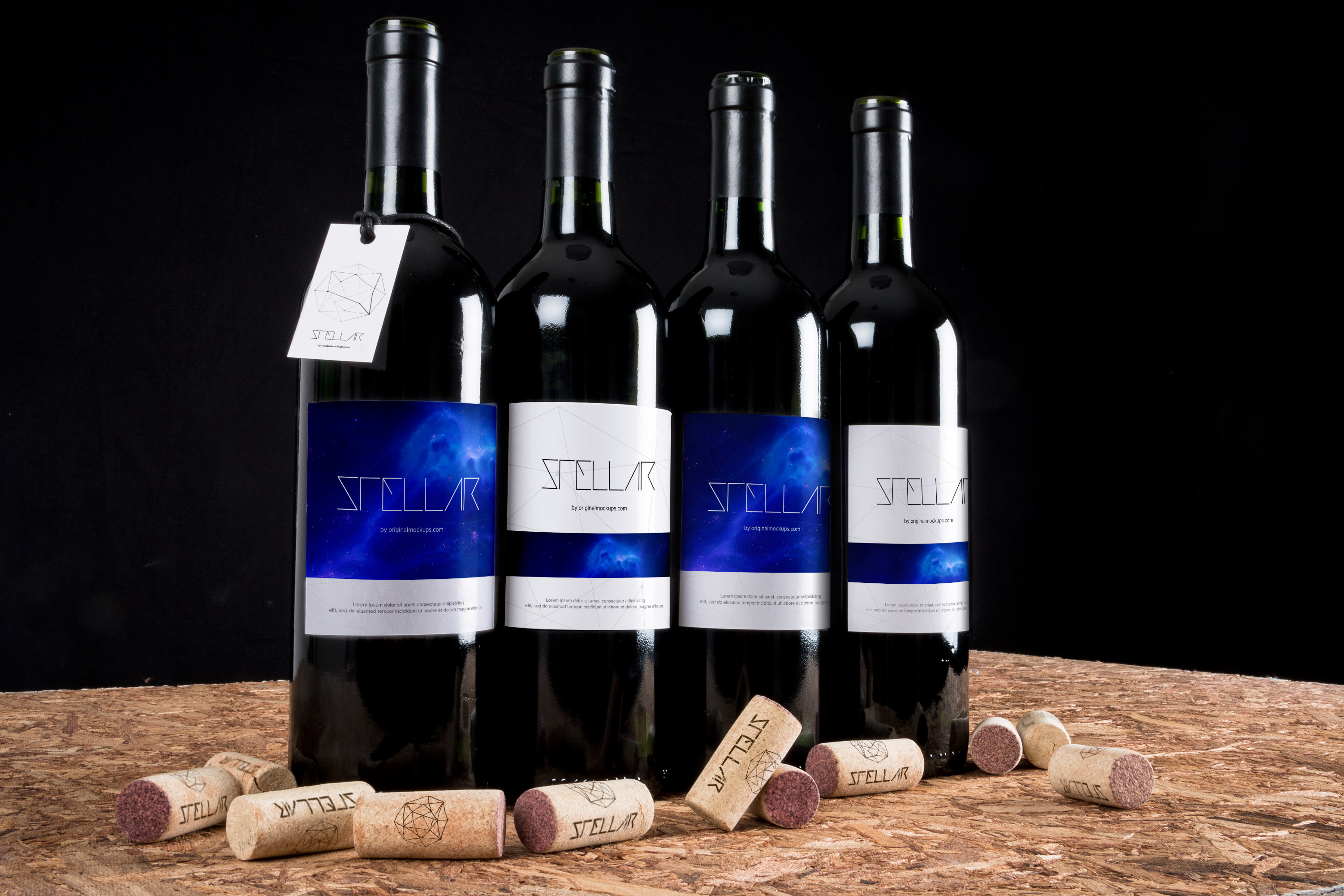 红酒酒瓶样机素材 Wine Bottle Mockup 02